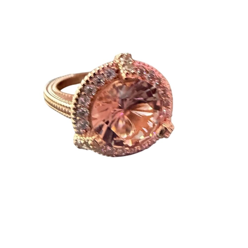 Judith Ripka 925 Sterling Silver Rose Gold  Ring NEW Size 8.75